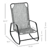 Outsunny Garden Rocking Chair, Outdoor Indoor Texteline Rocker for Patio, Balcony, Porch, Grey