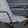Outsunny Garden Rocking Chair, Outdoor Indoor Texteline Rocker for Patio, Balcony, Porch, Grey