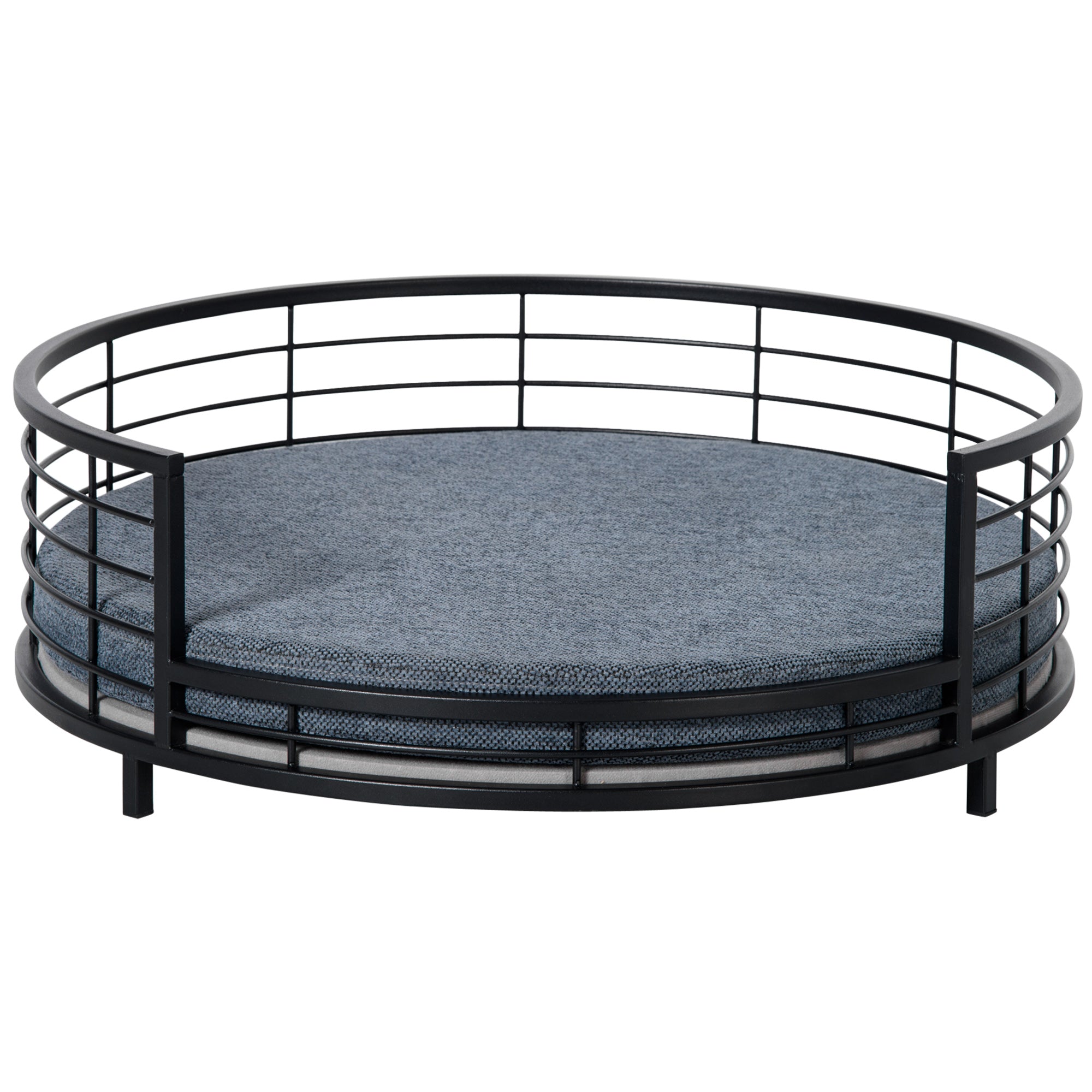 PawHut Raised Pet Bed Modern Dog Cat Sofa with Soft Cushion, Removable Cover, for Small Dogs - Black