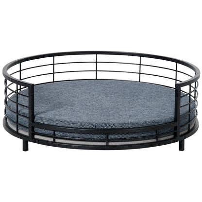 PawHut Raised Pet Bed Modern Dog Cat Sofa with Soft Cushion, Removable Cover, for Small Dogs - Black