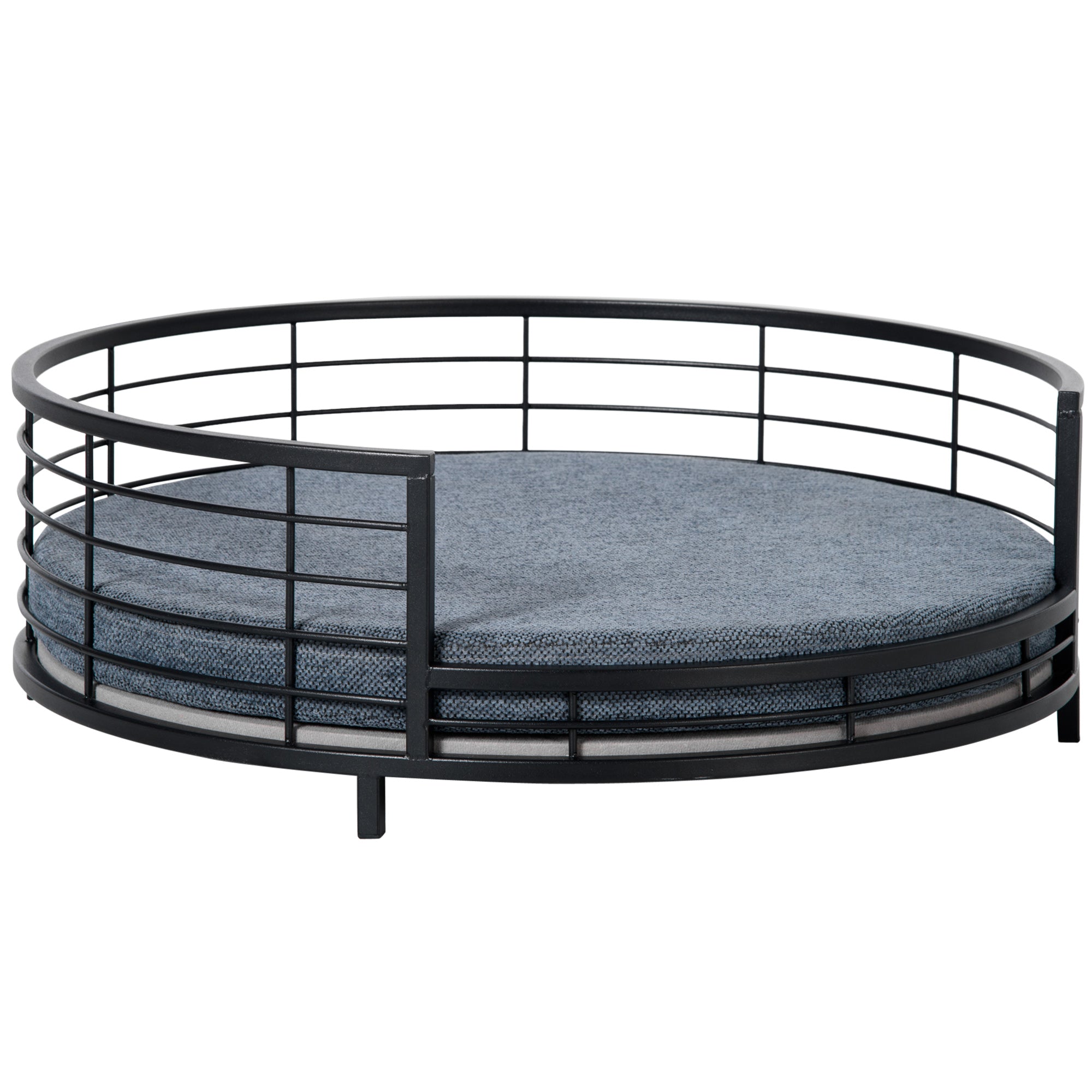 PawHut Raised Pet Bed Modern Dog Cat Sofa with Soft Cushion, Removable Cover, for Small Dogs - Black