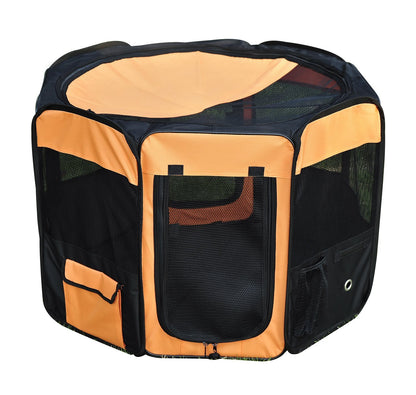 PawHut 34-inch Pet Playpen Soft Dog Cat Exercise Pen Soft Kennel Crate Folding Portable