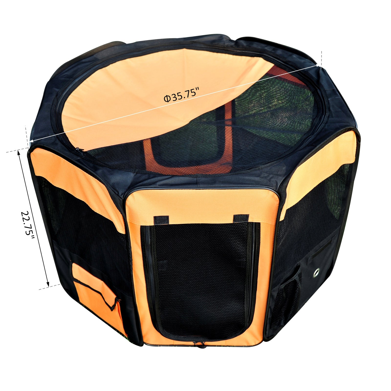 PawHut 34-inch Pet Playpen Soft Dog Cat Exercise Pen Soft Kennel Crate Folding Portable