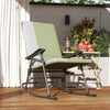 Outsunny Folding Outdoor Rocking Chair Set of 2, Oversized Patio Rocking Camping Chair Set with 400 lbs. Capacity, Wide Seat, Padded High Back for Patio, Porch, Garden, Dark Green