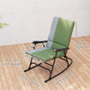 Outsunny Folding Outdoor Rocking Chair Set of 2, Oversized Patio Rocking Camping Chair Set with 400 lbs. Capacity, Wide Seat, Padded High Back for Patio, Porch, Garden, Dark Green