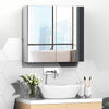 kleankin Bathroom Mirror Cabinet, 24" x 22" Metal Medicine Cabinet, Wall-Mounted Bathroom Cabinet with Double Doors, White