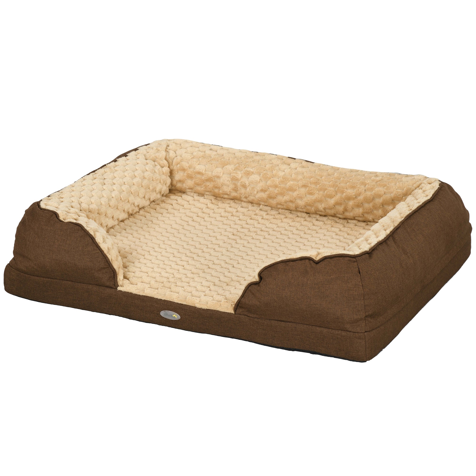 PawHut Dog Sofa Bed Pet Bed Dog Mattress with Removable Washable Cover, Anti-Slip Bottom, for Medium Sized Dogs, 90L x 69W x 21Hcm - Brown