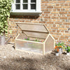 Outsunny Wooden Cold Frame Greenhouse Garden Portable Raised Planter with Openable Top for Indoor, Outdoor, Flowers, Vegetables, Plants, 35.5" x 20.5" x 19.5", Natural Wood