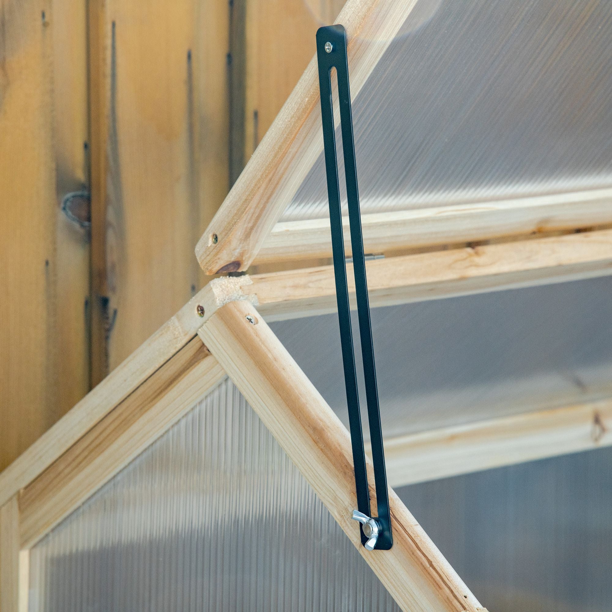 Outsunny Wooden Cold Frame Greenhouse Garden Portable Raised Planter with Openable Top for Indoor, Outdoor, Flowers, Vegetables, Plants, 35.5" x 20.5" x 19.5", Natural Wood