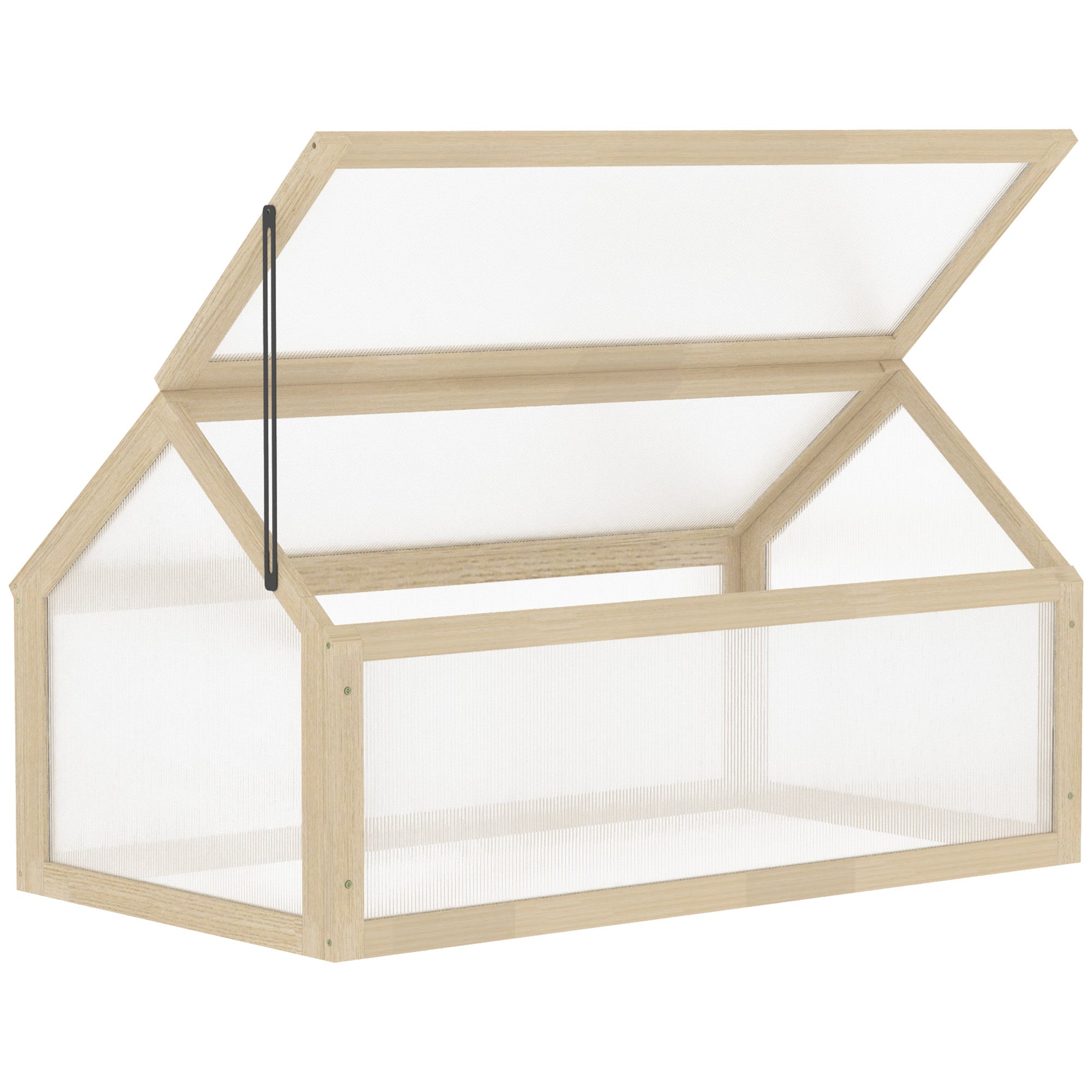 Outsunny Wooden Cold Frame Greenhouse Garden Portable Raised Planter with Openable Top for Indoor, Outdoor, Flowers, Vegetables, Plants, 35.5