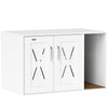 PawHut Cat Litter Box Enclosure, Hidden Cat Litter Box Furniture with Scratching Board, Cat House End Table Fit for Most Litter Box and Cats, 31.5" x 19" x 20", White