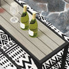 Outsunny 47" Outdoor Bar Table, Bar Height Patio Table with Built-In Bottle Opener and Steel Frame, Garden Table with Plastic Board with Wood Grain Effect, Light Brown