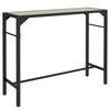 Outsunny 47" Outdoor Bar Table, Bar Height Patio Table with Built-In Bottle Opener and Steel Frame, Garden Table with Plastic Board with Wood Grain Effect, Light Brown
