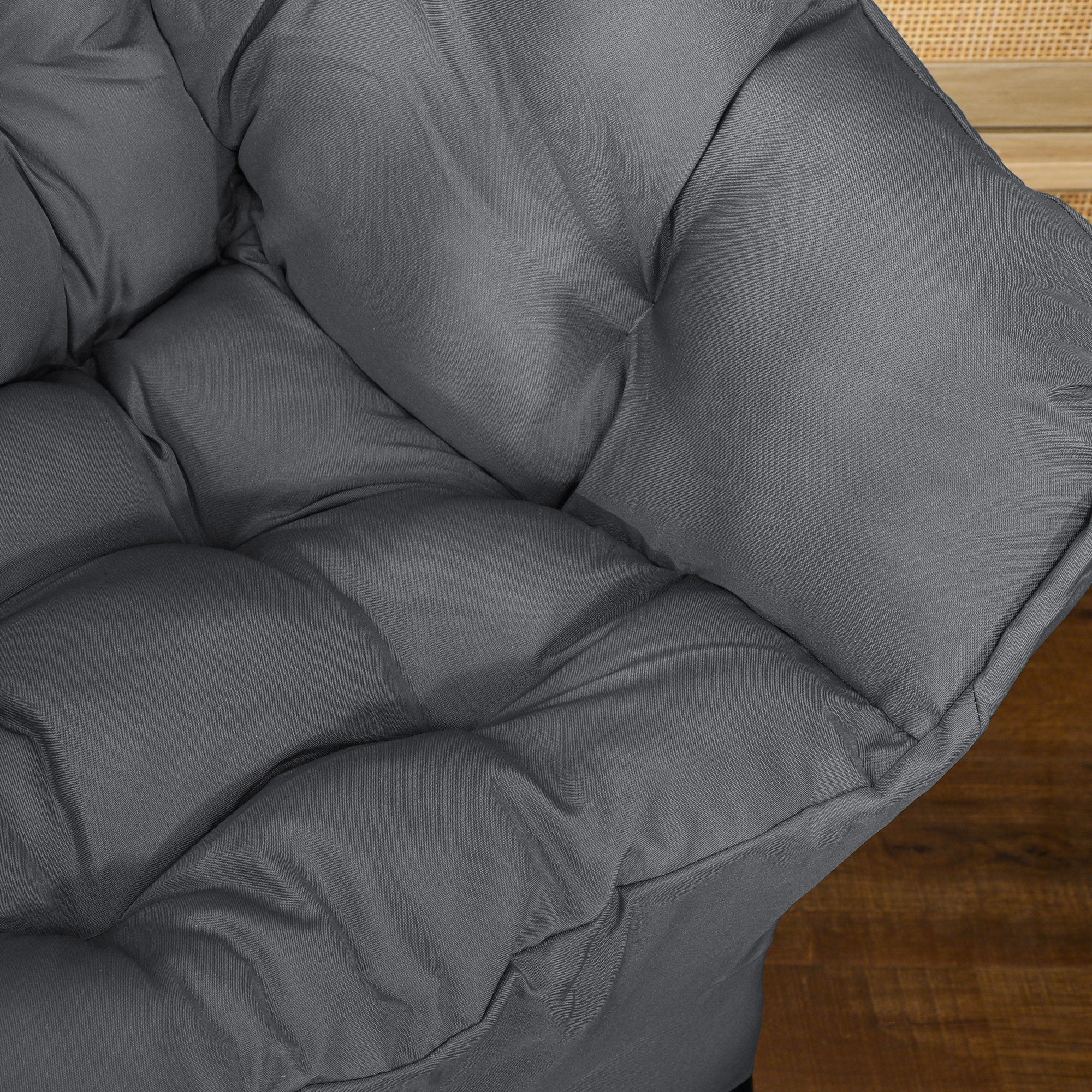 HOMCOM Modern Accent Chair, Linen Fabric Armchair with Side Pockets and Solid Steel Legs, Comfy Reading Chair for Living Room, Bedroom, Grey