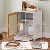 PawHut Cat Litter Box Enclosure, Hidden Litter Box Furniture with Pull-Out Tray, Indoor Cat Washroom with Storage Cabinet,  Scratching Mat, Oak