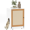 PawHut Cat Litter Box Enclosure, Hidden Litter Box Furniture with Pull-Out Tray, Indoor Cat Washroom with Storage Cabinet,  Scratching Mat, Oak