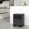 HOMCOM Dual Kitchen Garbage Bin, 2 x 5 Gallon (2 x 20 L) Trash Can with Foot Pedal, Soft-Close Garbage Can with Removable Inner Buckets, Fingerprint-Proof for Kitchen, Glossy Black