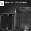 HOMCOM Dual Kitchen Garbage Bin, 2 x 5 Gallon (2 x 20 L) Trash Can with Foot Pedal, Soft-Close Garbage Can with Removable Inner Buckets, Fingerprint-Proof for Kitchen, Glossy Black