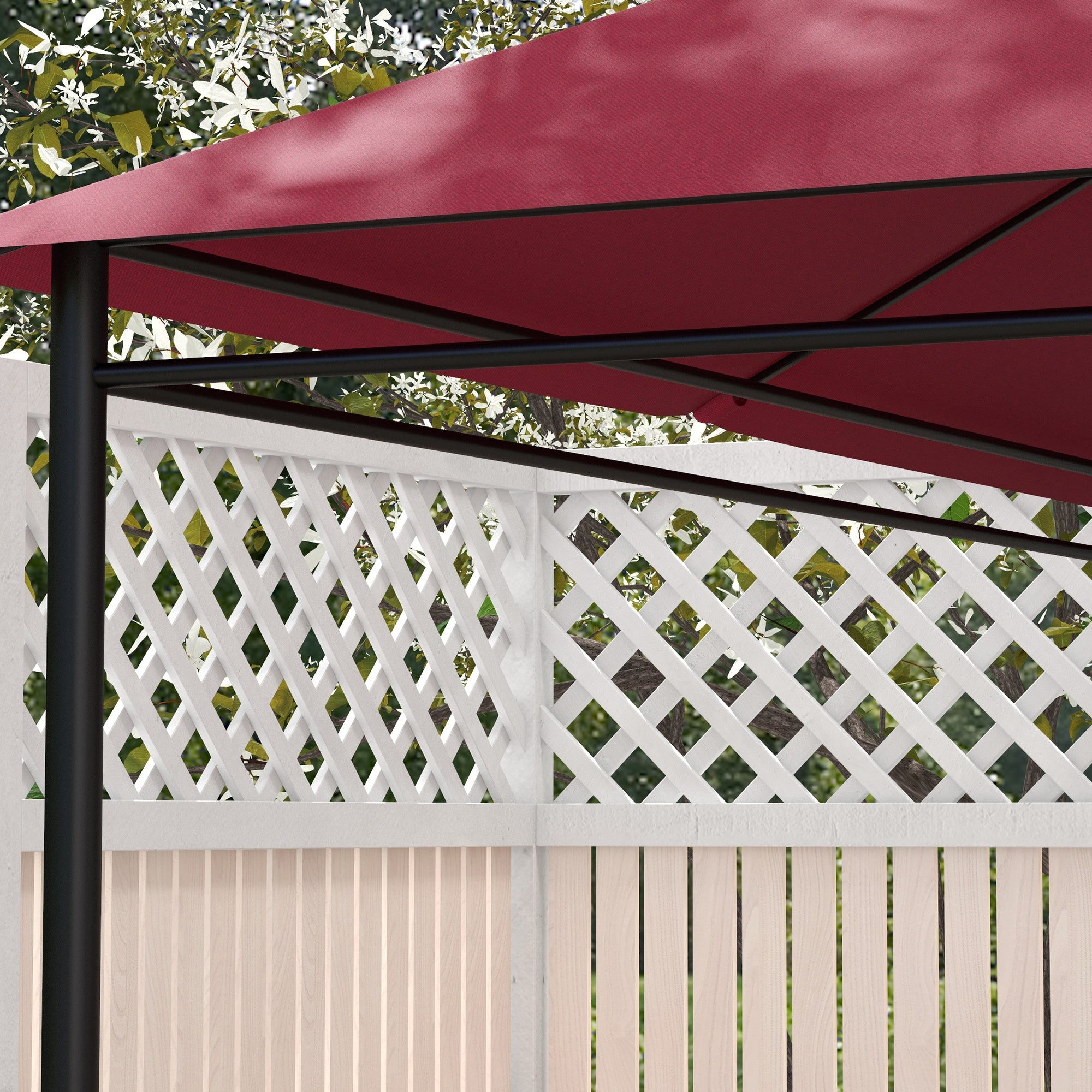 Outsunny 10' x 13' Gazebo Canopy Replacement, Outdoor Gazebo Cover Top Roof Replacement with Vents and Drain Holes, TOP COVER ONLY, Wine Red
