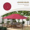 Outsunny 10' x 13' Gazebo Canopy Replacement, Outdoor Gazebo Cover Top Roof Replacement with Vents and Drain Holes, TOP COVER ONLY, Wine Red