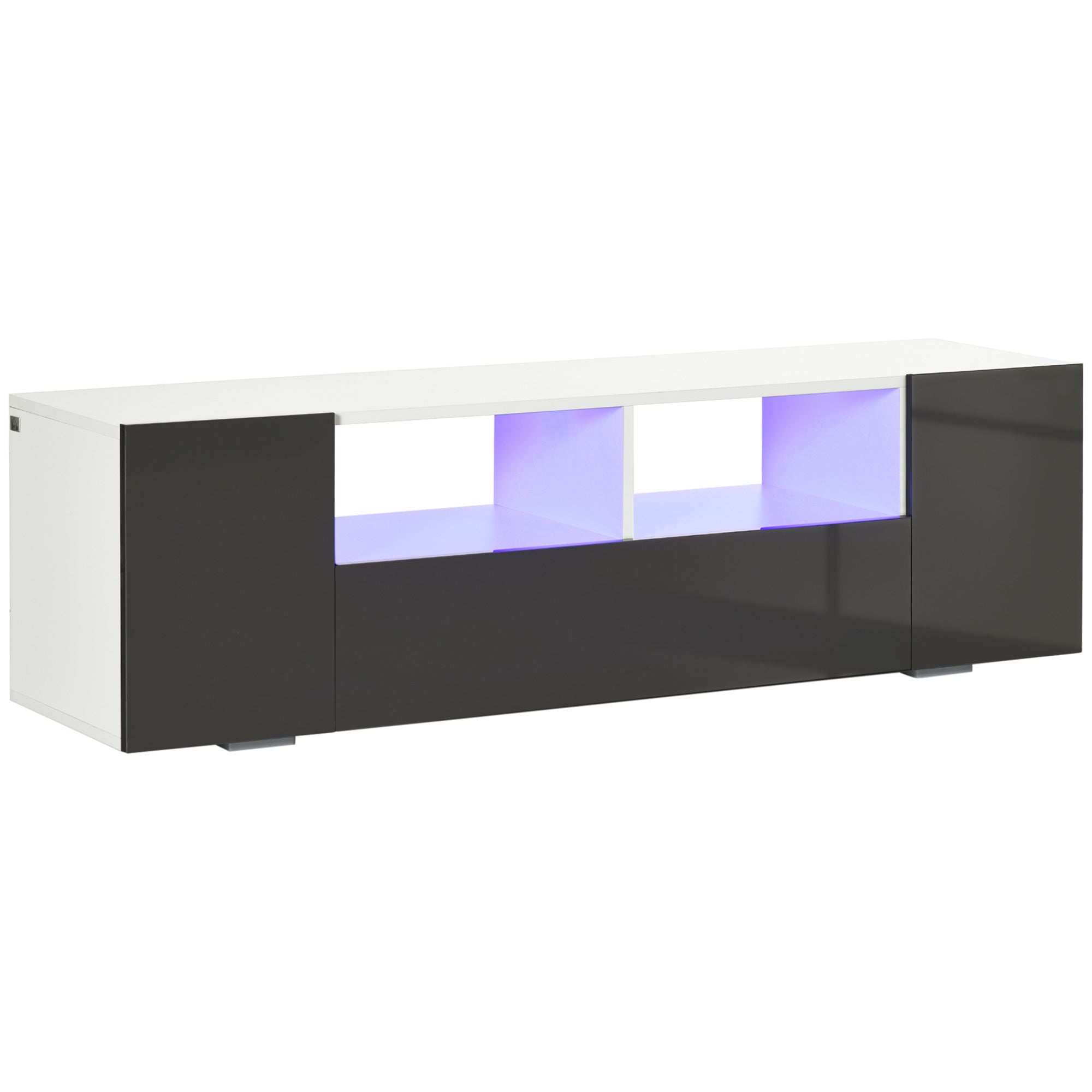 HOMCOM High Gloss TV Cabinet Stand for TVs up to 60