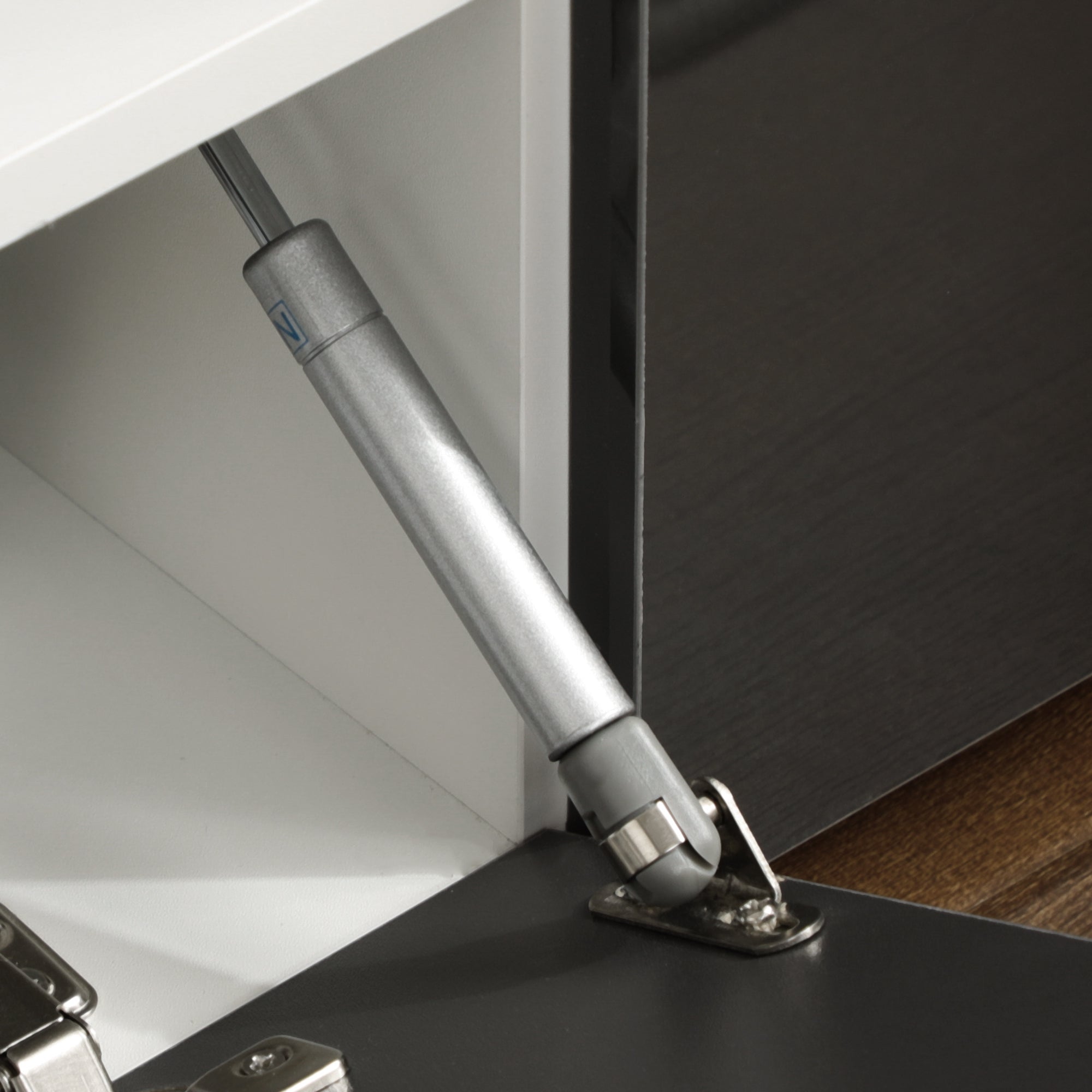 HOMCOM High Gloss TV Cabinet Stand for TVs up to 60" with LED Lights, Entertainment Center with Storage Shelves and Cupboards, Grey