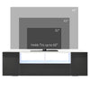 HOMCOM High Gloss TV Cabinet Stand for TVs up to 60" with LED Lights, Entertainment Center with Storage Shelves and Cupboards, Grey