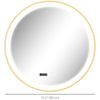 HOMCOM 24" Round LED Bathroom Mirror with Frontlit and Backlit 3 Colour and Dimmable Vanity Mirror Wall Mounted Makeup Mirror with Anti-Fog Touch Button Time and Temp Display Gold