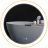 HOMCOM 24" Round LED Bathroom Mirror with Frontlit and Backlit 3 Colour and Dimmable Vanity Mirror Wall Mounted Makeup Mirror with Anti-Fog Touch Button Time and Temp Display Gold