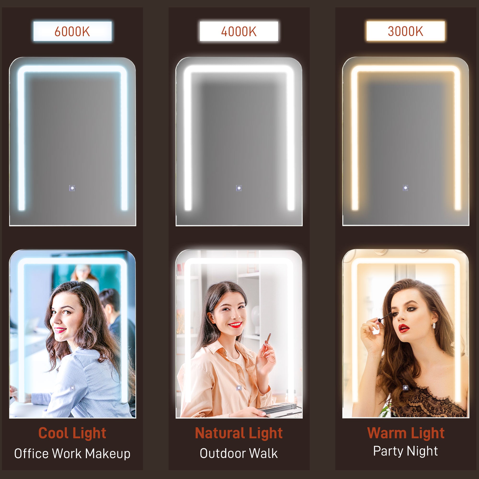 HOMCOM Vanity Set with Mirror, Stool, 3 Colour LED Lights, Makeup Vanity Desk with Drawers and Shelves, Modern Dressing Table for Bedroom, White