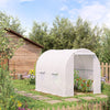 Outsunny 8 x 6.6 x 6.6ft Walk-in Tunnel Greenhouse Portable Garden Plant Growing Warm House with Door and Ventilation Window White