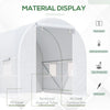 Outsunny 8 x 6.6 x 6.6ft Walk-in Tunnel Greenhouse Portable Garden Plant Growing Warm House with Door and Ventilation Window White