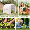 Outsunny 8 x 6.6 x 6.6ft Walk-in Tunnel Greenhouse Portable Garden Plant Growing Warm House with Door and Ventilation Window White