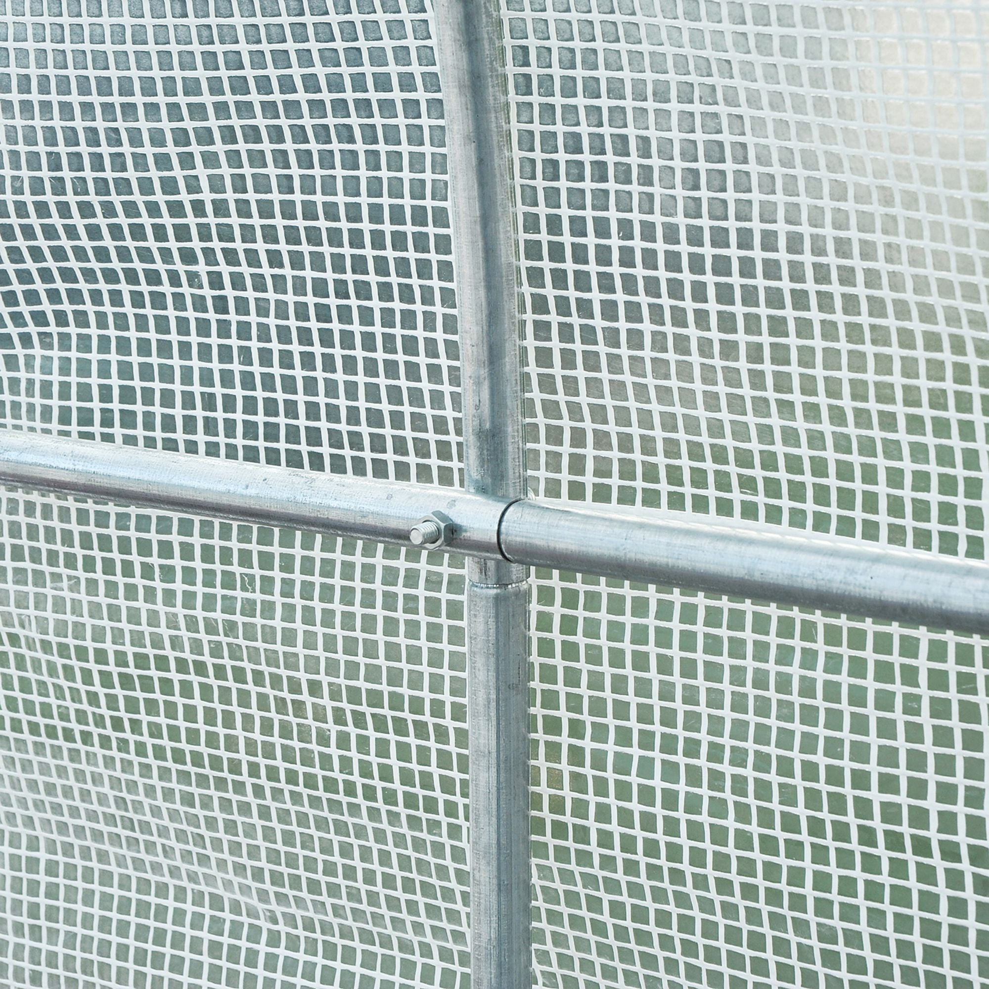 Outsunny 8 x 6.6 x 6.6ft Walk-in Tunnel Greenhouse Portable Garden Plant Growing Warm House with Door and Ventilation Window White