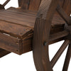 Outsunny Patio Wooden Adirondack Rocking Chair, Wagon Outdoor Rocker Chair with Slatted Design and Wheel Armrests for Porch, Poolside, or Garden Lounging, Carbonized Wood Colour