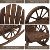 Outsunny Patio Wooden Adirondack Rocking Chair, Wagon Outdoor Rocker Chair with Slatted Design and Wheel Armrests for Porch, Poolside, or Garden Lounging, Carbonized Wood Colour