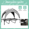 PawHut Elevated Dog Bed with Canopy, Cooling Dog Cot Bed for Camping, Portable Raised Pet Cot with Washable Breathable Mesh, for Indoor Outdoor, Large Dogs, 42" x 30" x 37", Grey