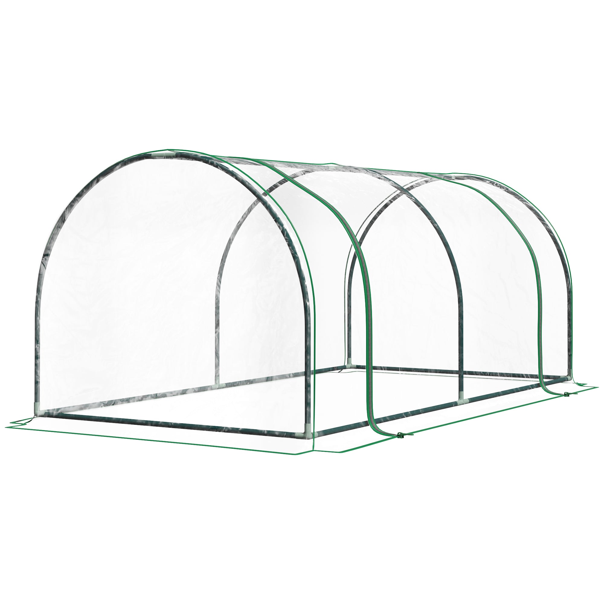 Outsunny 6' x 3' x 2.6' Mini Greenhouse Portable Hot House for Plants with Zippered Doors for Outdoor, Indoor, Garden, Clear