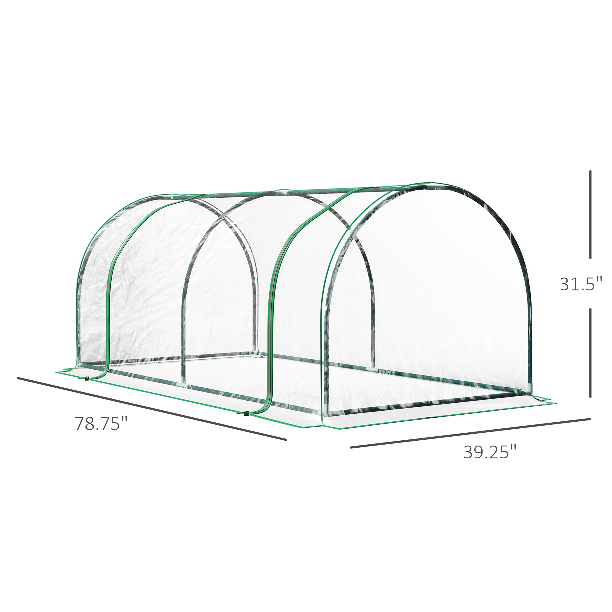 Outsunny 6' x 3' x 2.6' Mini Greenhouse Portable Hot House for Plants with Zippered Doors for Outdoor, Indoor, Garden, Clear