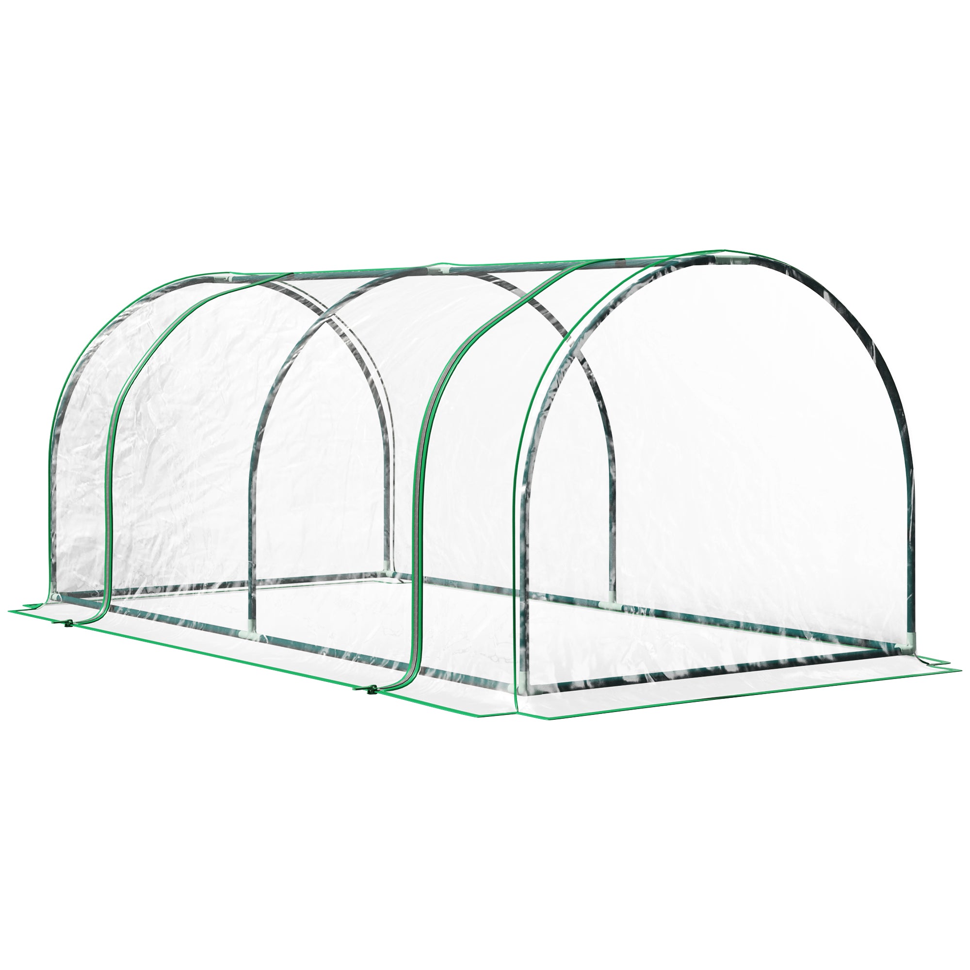 Outsunny 6' x 3' x 2.6' Mini Greenhouse Portable Hot House for Plants with Zippered Doors for Outdoor, Indoor, Garden, Clear