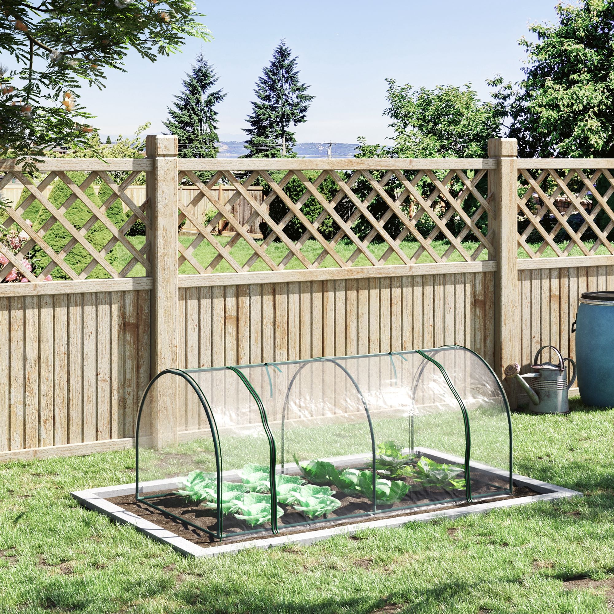 Outsunny 6' x 3' x 2.6' Mini Greenhouse Portable Hot House for Plants with Zippered Doors for Outdoor, Indoor, Garden, Clear