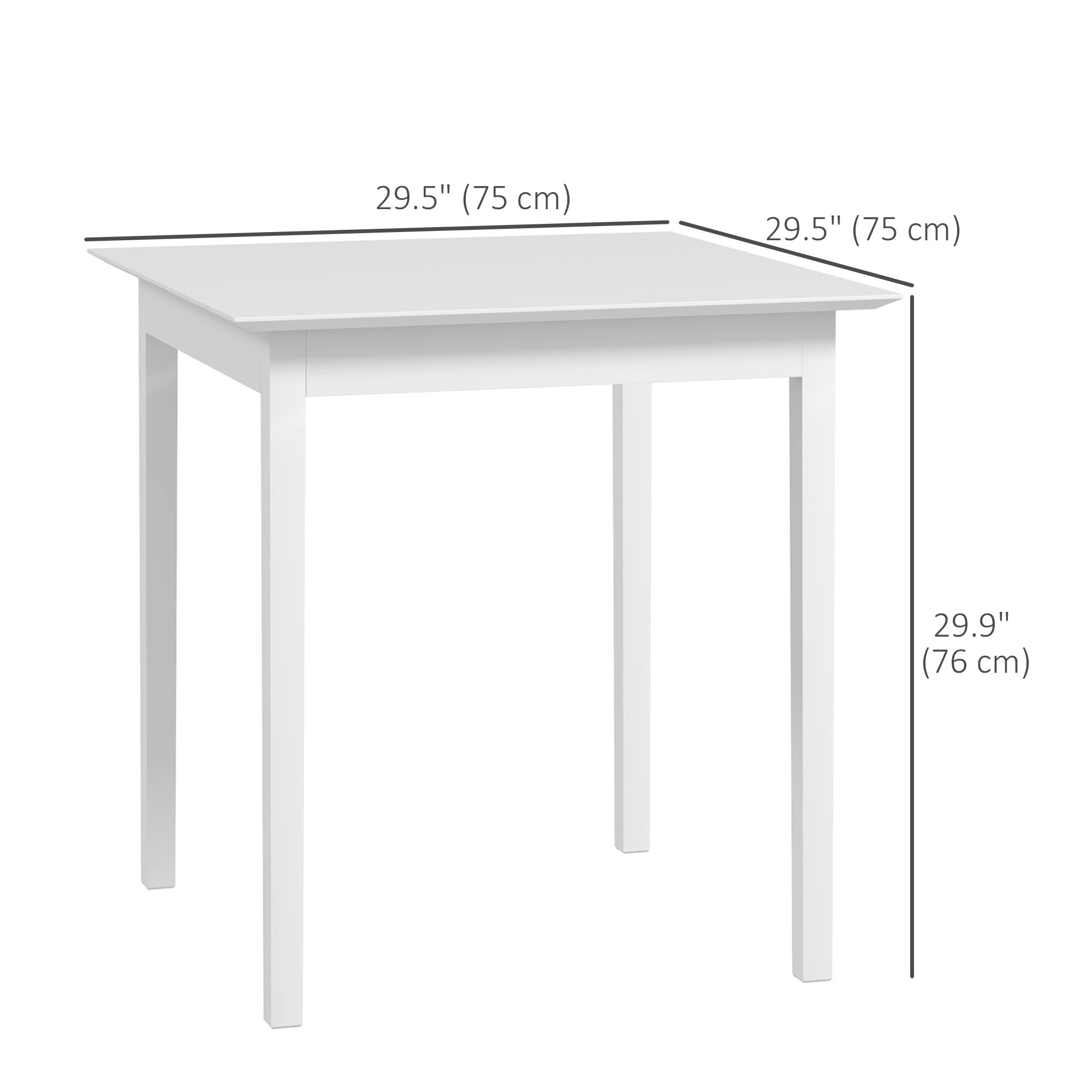 HOMCOM 30" Solid Wood Dining Table for 2, Farmhouse Dinner Table, Kitchen Table for Small Place, White