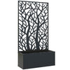 Outsunny Metal Raised Garden Bed with Trellis, Freestanding or Wall Mounted Garden Planter, Outdoor Planter Box with Privacy Panel for Garden, Patio, Balcony