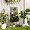 Outsunny Metal Raised Garden Bed with Trellis, Freestanding or Wall Mounted Garden Planter, Outdoor Planter Box with Privacy Panel for Garden, Patio, Balcony