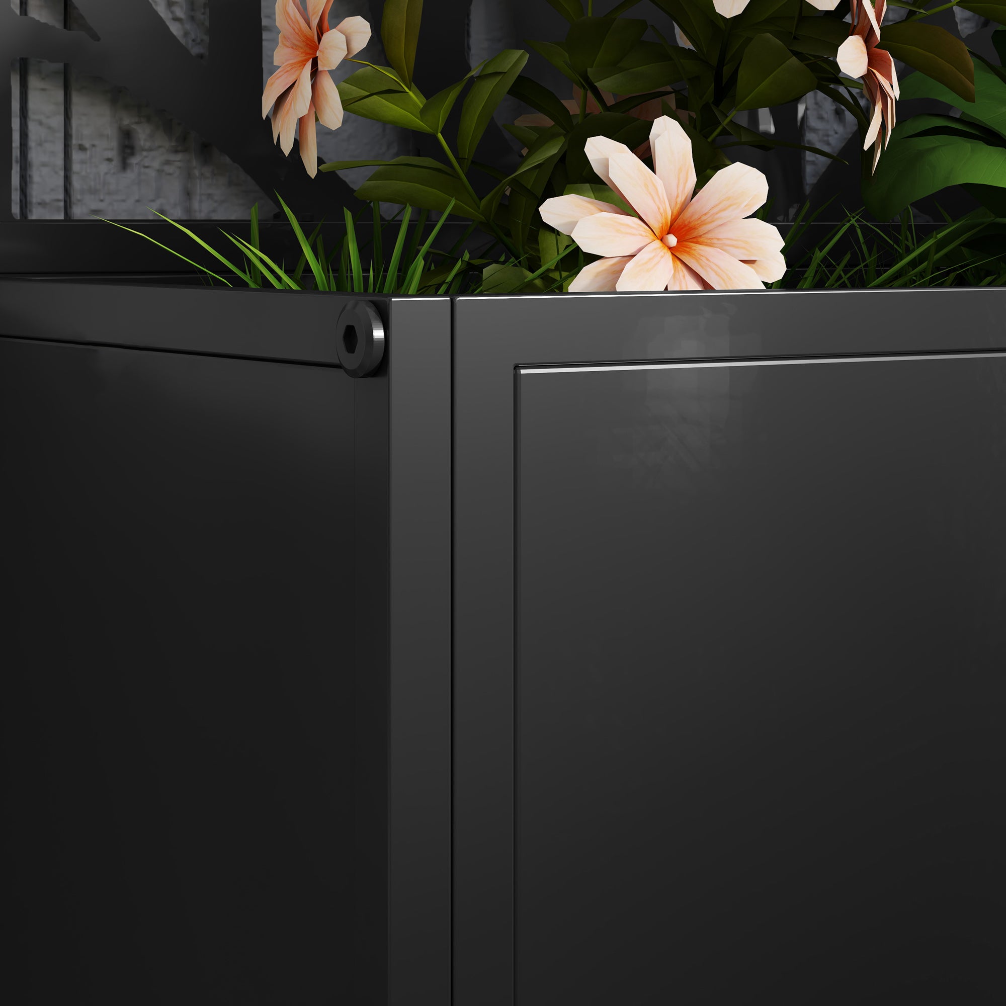 Outsunny Metal Raised Garden Bed with Trellis, Freestanding or Wall Mounted Garden Planter, Outdoor Planter Box with Privacy Panel for Garden, Patio, Balcony