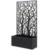 Outsunny Metal Raised Garden Bed with Trellis, Freestanding or Wall Mounted Garden Planter, Outdoor Planter Box with Privacy Panel for Garden, Patio, Balcony