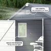 Outsunny 8' x 6' Garden Storage Shed, Outdoor Storage Patio Shed with Aluminum Frame, Galvanized Foundation Kit, Latched Door, Air Vents, Window for Backyard, Lawn, Light Grey