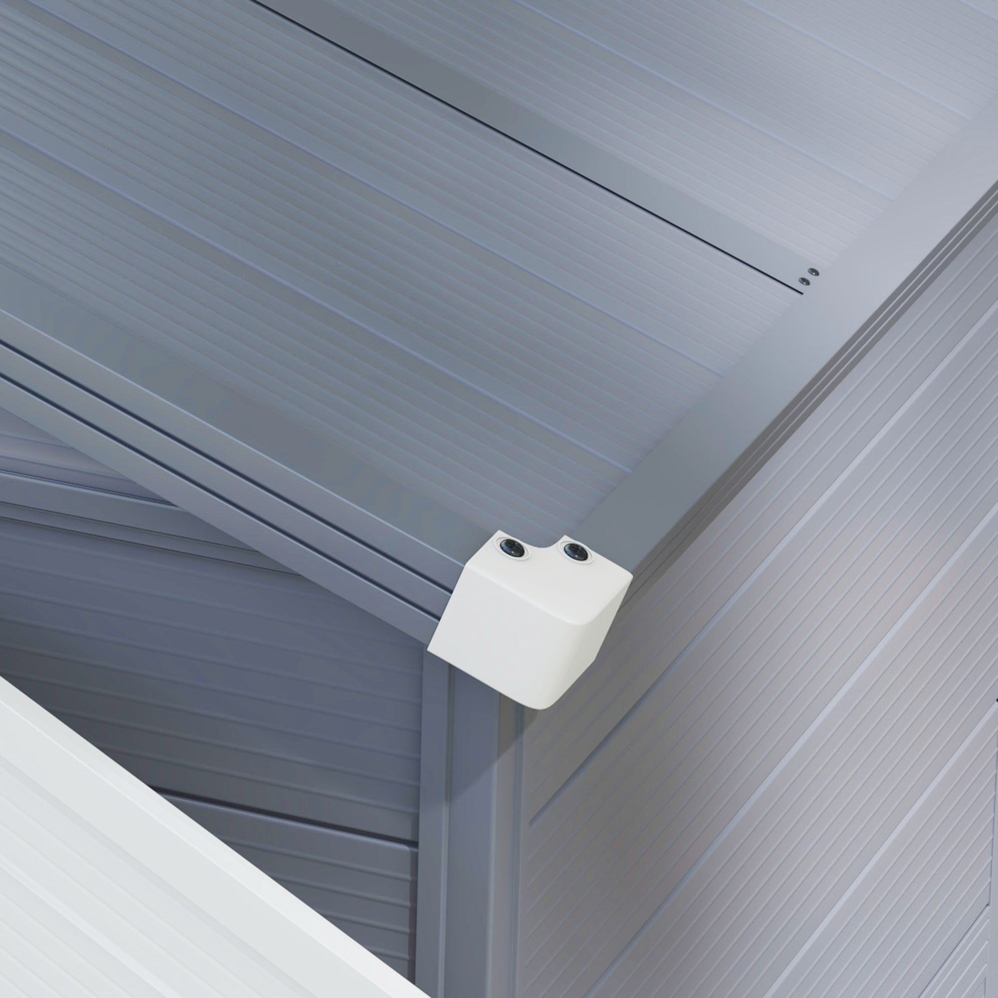 Outsunny 8' x 6' Garden Storage Shed, Outdoor Storage Patio Shed with Aluminum Frame, Galvanized Foundation Kit, Latched Door, Air Vents, Window for Backyard, Lawn, Light Grey