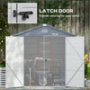 Outsunny 8' x 6' Garden Storage Shed, Outdoor Storage Patio Shed with Aluminum Frame, Galvanized Foundation Kit, Latched Door, Air Vents, Window for Backyard, Lawn, Light Grey