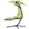 Outsunny Outdoor Hammock Chair with Stand, Floating Chaise Lounge Chair with Soft Padded Cushion, Hanging Hammock Swing Reclining Seat with Canopy Umbrella, Green